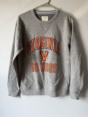 League Virginia Cavaliers HOOS Grey Navy Crewneck Sweatshirt Fleece Size S M
